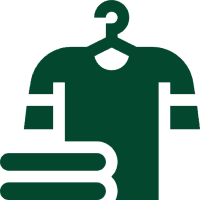 Frame-1618874232 A green pixel art picture of a shirt and stack of books.