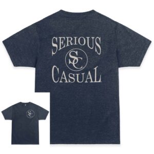 A t-shirt that says serious casual on it.